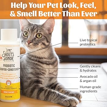 Skout's Honor Cat Probiotic Shampoo & Conditioner - Honeysuckle, 16 oz