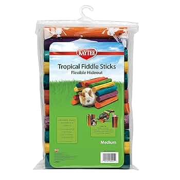 Kaytee Tropical Fiddle Sticks Medium - Flexible Wooden Hideout Toy for Small Animals