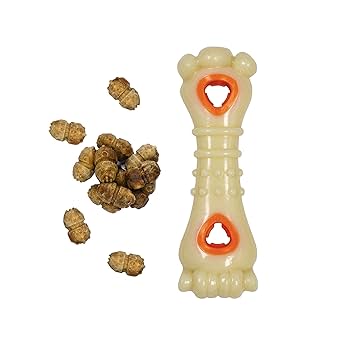 Nylabone Power Chew Knuckle Bone Pop-In Treat Toy - Medium Dog, Chicken Flavor, Interactive Enrichment Toy