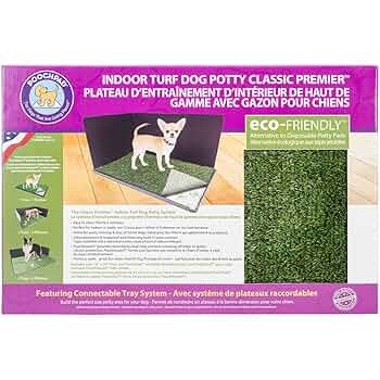 PoochPad Classic Premier Indoor Turf Dog Potty 16" x 24" with Pad and Hike Shield, Connectable System