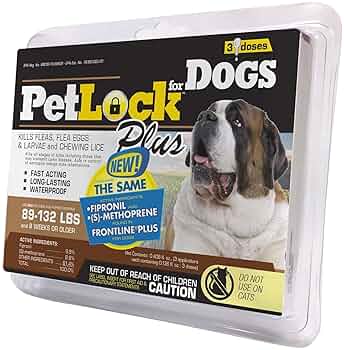 PetLock Plus XL Dog Flea & Tick Treatment, 89-132 lbs, 3 Doses