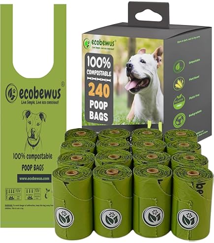 Certified Home Compostable Dog Poop Bags - 150 Count - Tie-Handle, Leak-Proof, Unscented