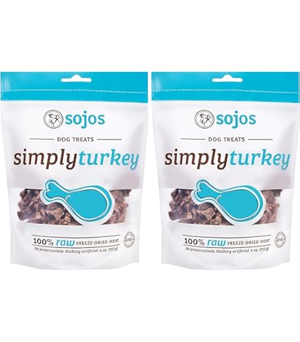 Sojo's Simply Turkey Freeze Dried Dog Treats - 4oz Bag - Raw Meat Training Treats