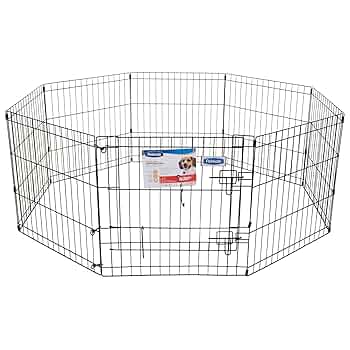 Petmate 42-Inch Exercise Pen with Door, 8 Panels - 42" x 24" Portable Pet Playpen