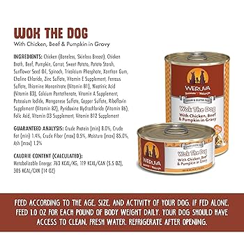Weruva Classic Wok The Dog with Chicken, Beef & Pumpkin in Gravy Dog Food 14 Oz