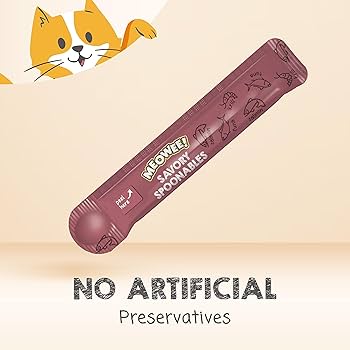 Meowee! Savory Spoonables Cat Treats - Salmon, Tuna & Krill Flavor, 1.9 oz (4 Count) Lickable Wet Treat with Built-in Spoon
