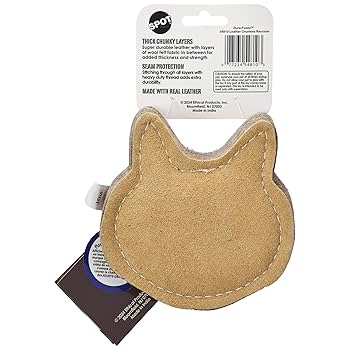 SPOT Dura-Fused Leather Chunky Raccoon Dog Toy - 5 inch, Durable Chew Toy