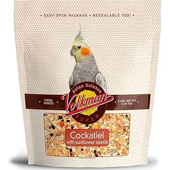 Volkman Seed Avian Science Super Cockatiel with Sunflower Bird Food - 4 lb Bag