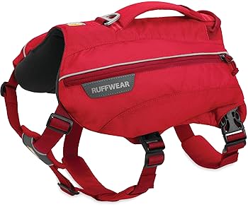 Ruffwear Singletrak Dog Pack - Hiking Backpack with Hydration Bladders - Red Currant - Size L/XL