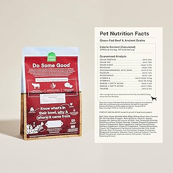 Open Farm Dog Food - Ancient Grain, Grass-Fed Beef Recipe, 11 lb Bag