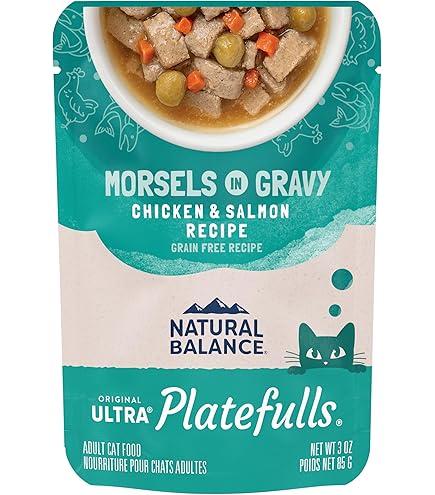 Natural Balance Platefulls Indoor Turkey & Salmon Cat Food Pouches, 24 x 3oz