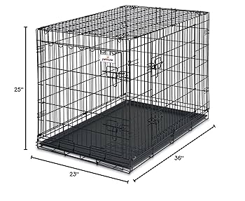 Petmate 2-Door Training Retreat Wire Dog Kennel, 36-Inch, 50-70 lbs