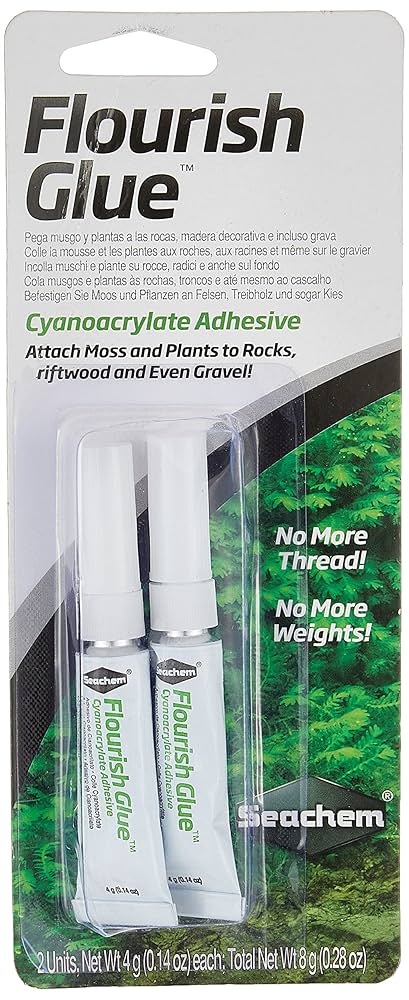 Seachem Flourish Glue - Cyanoacrylate Gel for Aquarium Plants & Aquascaping (0.28 oz / 8g)