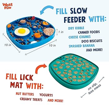 West Paw Seaflex Feast Mat Bubbles Dog Slow Feeder - Tropic Red