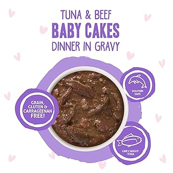 Weruva BFF OMG Tuna & Beef Baby Cakes Wet Cat Food Pouches, 3oz