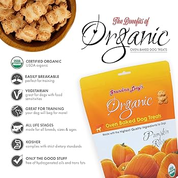 Grandma Lucy's Organic Oven Baked Pumpkin Dog Treats - 14 oz Bag