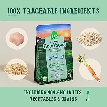 Open Farm GoodBowl Dog Food - Harvest Chicken & Brown Rice Recipe, 22 lb Bag
