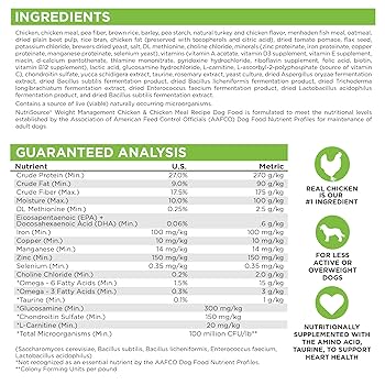 NutriSource Weight Management Chicken & Rice Dry Dog Food, 4 lb Bag