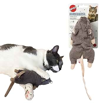 Ethical Pet Spot Big Mouse Bertha Cat Toy - 7 inch Plush with Catnip - Assorted Colors