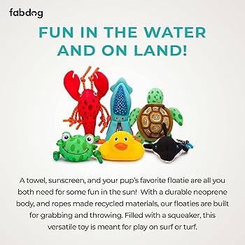 Fab Dog Floatie Orca Whale Dog Toy - Water Fun & Squeaky!
