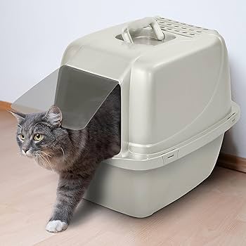 Van Ness Enclosed Cat Litter Pan, Large - White, Odor Control