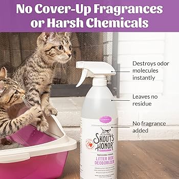 Skout's Honor Cat Litter Box Deodorizer Spray, 35 oz - Odor Eliminator, Professional Strength