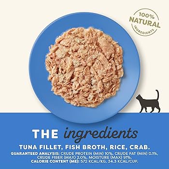 Applaws Natural Wet Cat Food Tuna & Crab in Broth - 2.12 oz Cups (10 Count) Grain-Free, Limited Ingredient