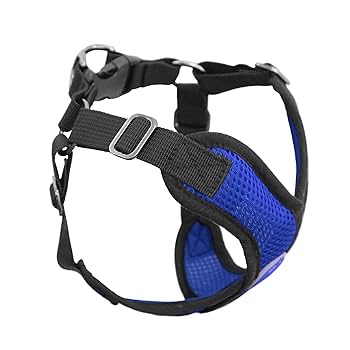 Gooby Comfort X Step-In Harness - Blue, Medium - Choke-Free, Breathable Mesh Dog Harness