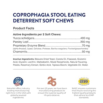NaturVet Coprophagia Deterrent Soft Chews for Dogs - 90 Count