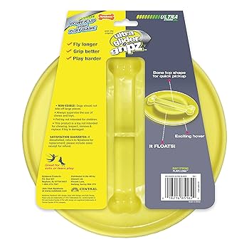 Nylabone Power Play Ultra Glider Gripz Dog Flying Disc - Large Breed Fetch Toy