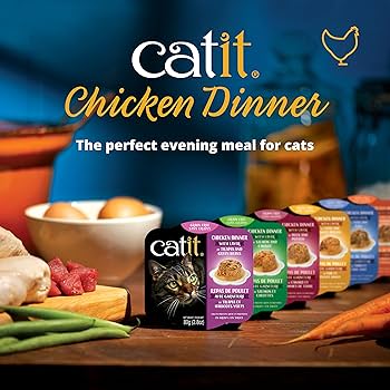 Catit Chicken Dinner Wet Cat Food, Liver & Sweet Potato, 2.8 oz (80g) Pouch