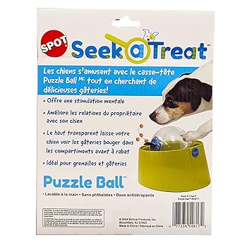 Ethical Products SPOT Seek-A-Treat Puzzle Ball - Dog Treat Dispenser Toy