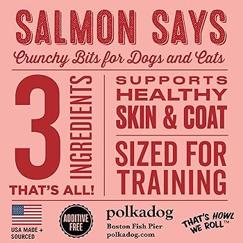 Polkadog Salmon Says Training Bits - Dog & Cat Treats - 8oz Pouch
