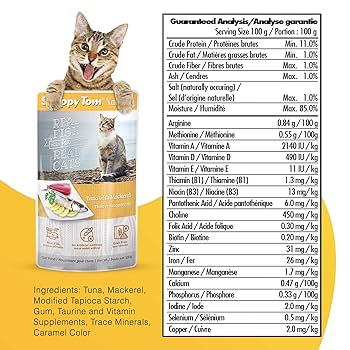 Snappy Tom Naturals Tuna with Mackerel Wet Cat Food Pouch, 3.5 oz (100g)