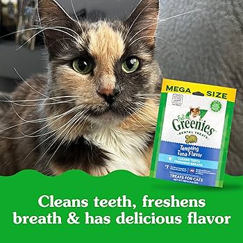 Greenies Feline Dental Treats - Tempting Tuna Flavor - 4.6 oz (130g) - Adult Cat Dental Care