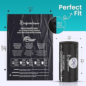 Infinite Ocean 100% Recycled Dog Poop Bags - 300 Count, Unscented, Leak-Proof