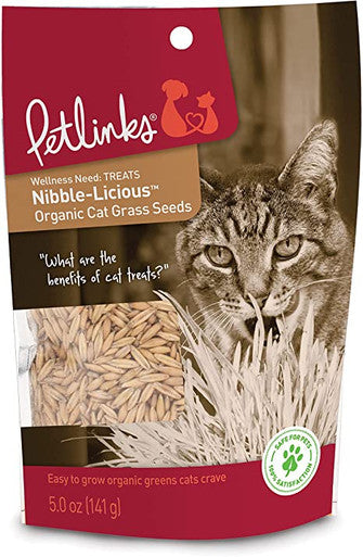 Petlinks Smartykat Nibble-Licious Organic Cat Grass Seed Treats - 5 oz