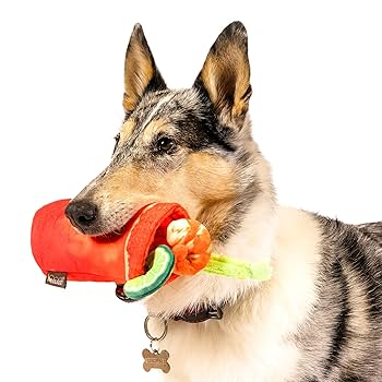 P.L.A.Y. Barking Brunch Buddy Mary Dog Toy - Plush, Squeaky, Crinkle - Bloody Mary