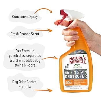 Nature's Miracle Dog Set-In Stain & Odor Destroyer, Oxy Formula, Orange Scent, 24 oz
