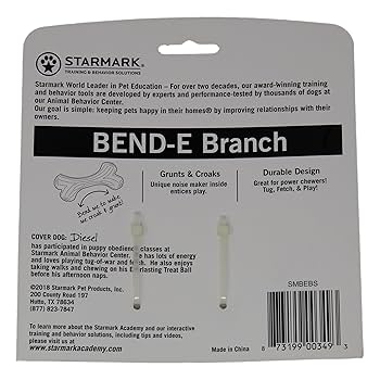 Starmark Bend-E Branch Dog Toy - Large, Durable Rubber Chew Toy for Dogs