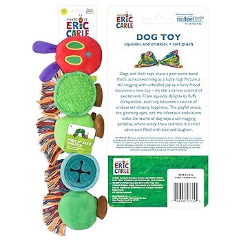 Multipet Eric Carle Very Hungry Caterpillar Treat Dispensing Plush Dog Toy - 14 inch