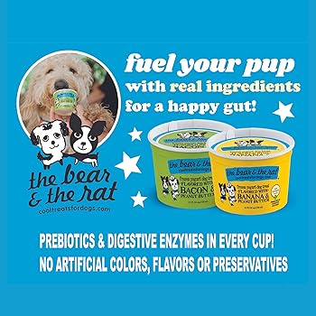 The Bear & The Rat Dog Frozen Yogurt - Banana & Peanut Butter, 3.5oz 4-Pack - Gut Healthy Dog Treat