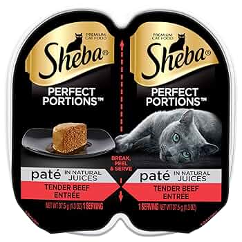Sheba Perfect Portions Tender Beef Entree Pate Wet Cat Food, 2.6 oz Twin-Pack