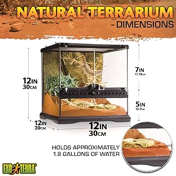 Exo Terra Natural Terrarium, Small X-Tall, 18x18x36" - Paludarium / Rainforest Habitat - PT2606