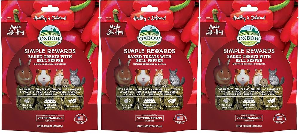 Oxbow Simple Rewards Baked Treats - Bell Pepper & Hay, Small Pet Treats, 3 oz