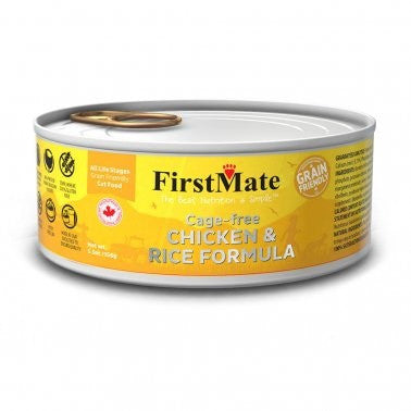 FirstMate Cat Food - Cage-Free Chicken & Rice - 5.5 oz Can - Grain Friendly