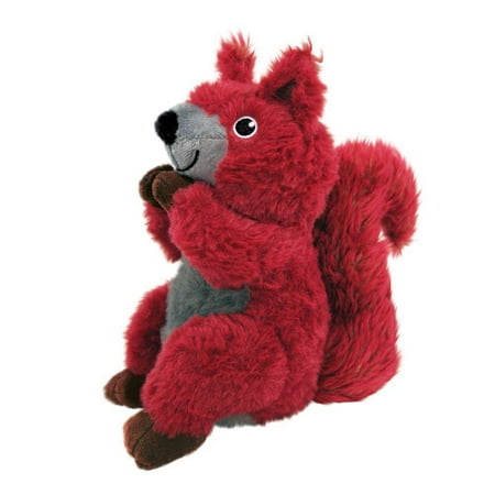 KONG Shakers Passports Red Squirrel Dog Toy - Medium Squeaky Plush