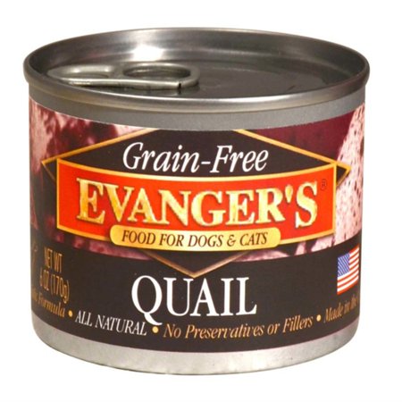 Evanger's Grain-Free Quail Wet Dog & Cat Food, 6 oz Can (Single or 24-Pack)