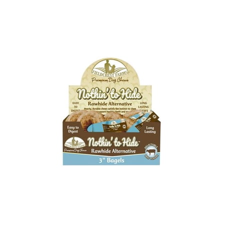 Fieldcrest Farms Nothin' to Hide Beef Bagel Dog Treats - Highly Digestible Rawhide Alternative, 3 Inch (Single)