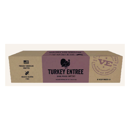 Vital Essentials Dog Frozen Turkey Patties - Raw Food, 12 lb Bulk Pack